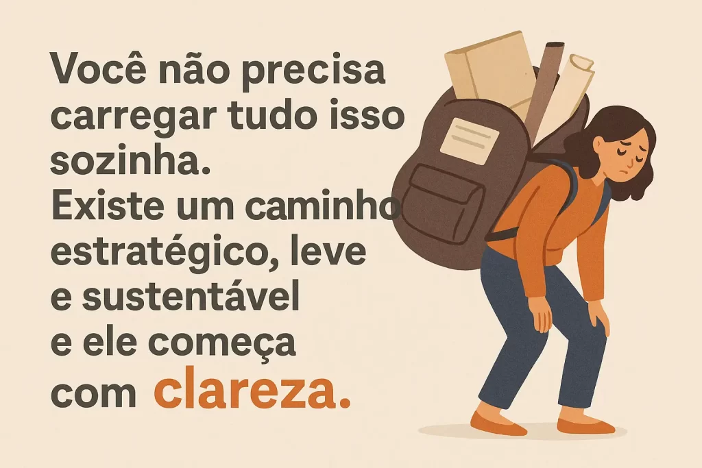 Você não precisa carregar tudo isso sozinha. Existe um caminho estratégico, leve e sustentável e ele começa com clareza.